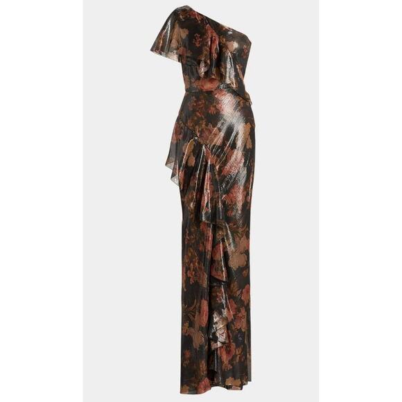 Ralph Lauren Collection Evening Gown Chiffon Floral Silk Maxi Dress $4K Runway 0 - Picture 1 of 11